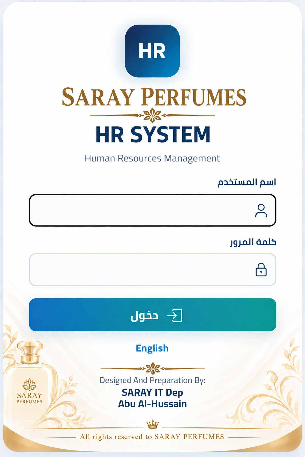 SARAY PERFUMES HR SYSTEM